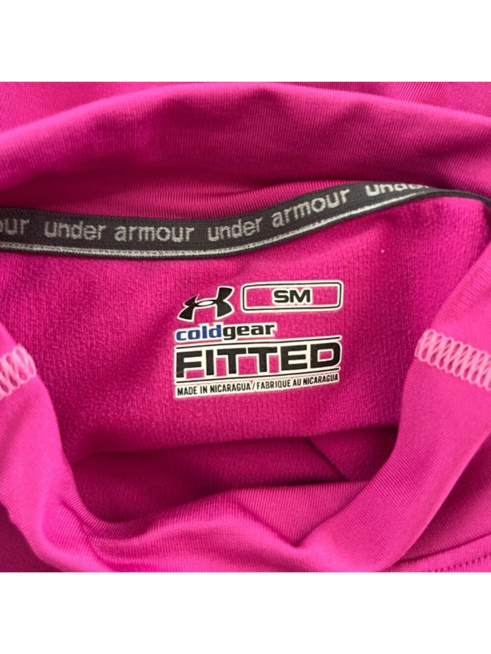 Under Armour Coldgear Mock Neck Fitted Compression Shirt Womens S Pink - Picture 6 of 8